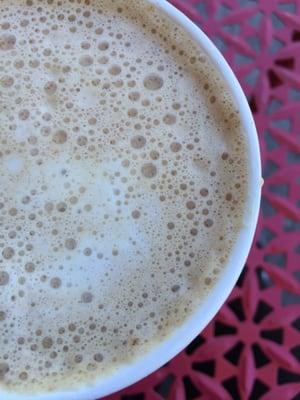 Sweet chai with almond milk.