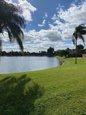 Lake in backyard