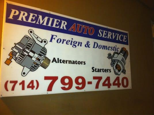 The sign for premiere auto service XP