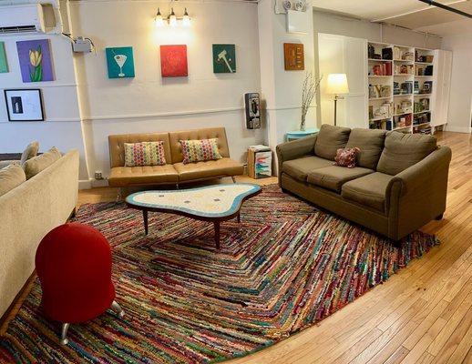 If you like an eclectic vibe, we think you'll love our common lounge.