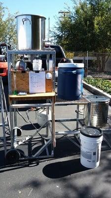 A custom brew setup used for a demo from a High Desert Homebrewers Anonymous club member.