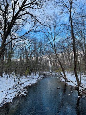 Paint Creek flowing through Dinosaur Hill in winter