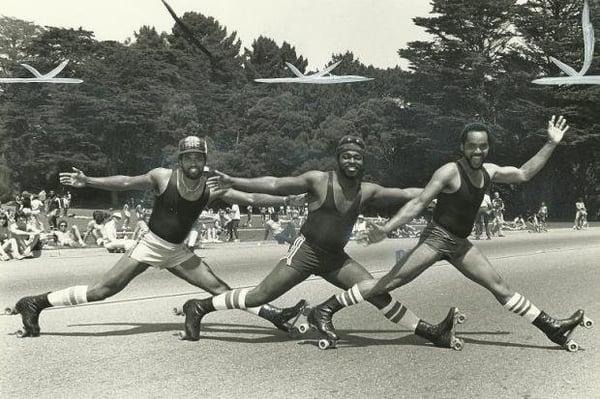 Rich and his Roller Dance performance group, the "Golden Rollers," a favorite attraction at Golden Gate Park.