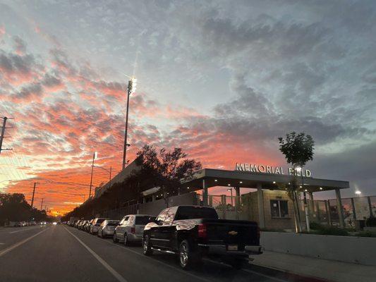 Memorial Field at sunset