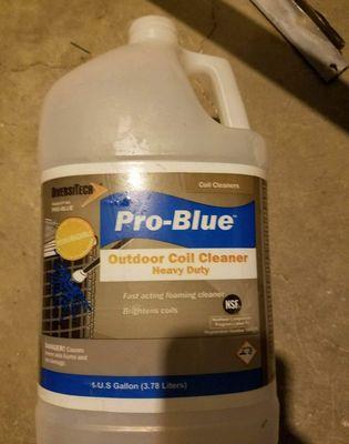 Empty container of outdoor cleaner left on my basement floor