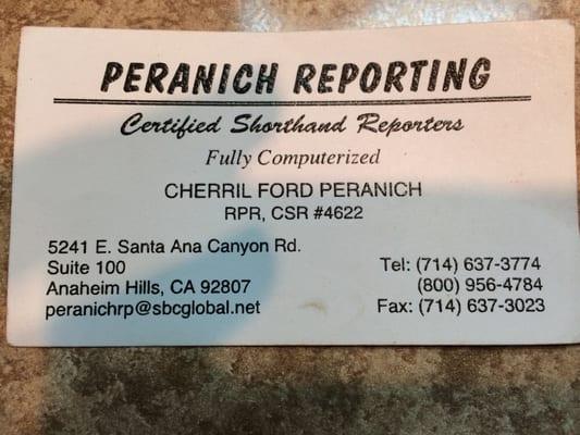 Peranich Reporting