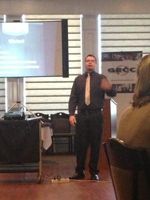 From one of our speaking engagements at a local chamber of commerce.