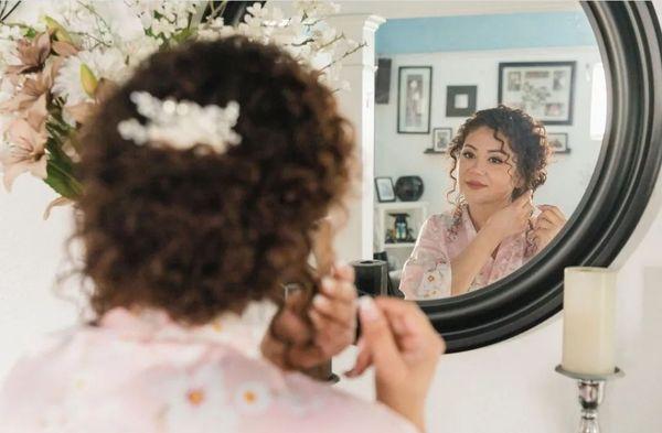 Curly updo