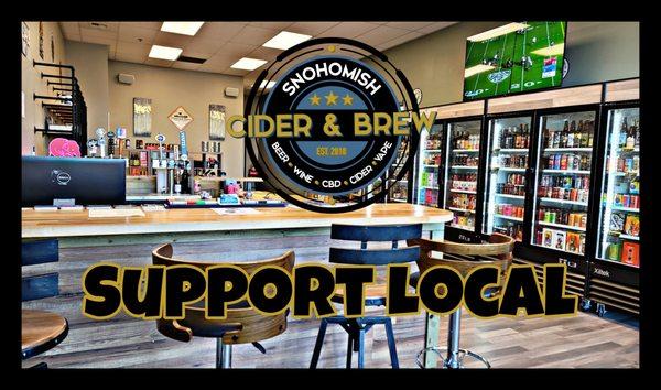 Local First is our motto...well that and "We Wish You Were Beer" :)

Support local twice with local cideries, breweries and PNW favorites!