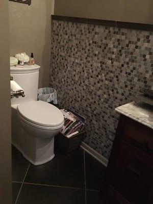 Beautiful tile in this powder room!