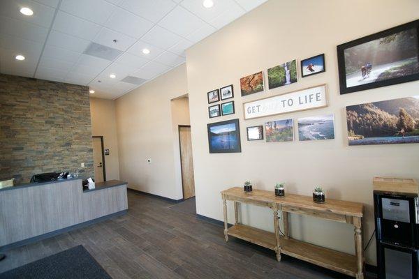 Catalyst Chiropractic and Rehab front desk and reception area.