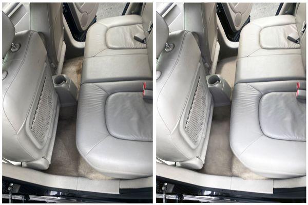 Before and after leather care and carpet cleaning - full interior