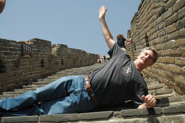 David on the Great Wall. Nice side plank man!!