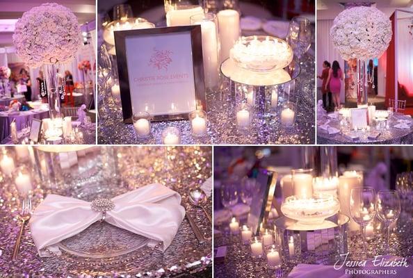 Beautiful table display by Christie Rose Events (SLS Beverly Hills). Copyright Jessica Elizabeth Photographers 2013.