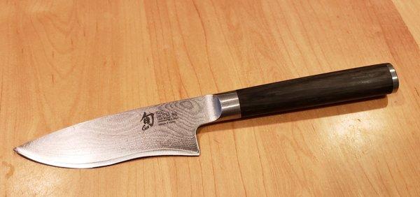 shun knife that had a chip, but not now.