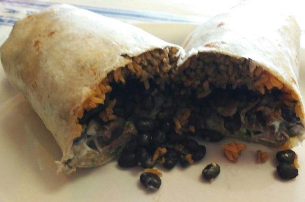 Carne asada burrito. Generally I don't care for black beans, but this burrito rocks. Get some.