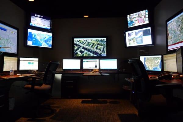 Multiple screens in a control room