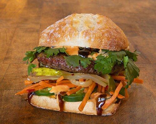 TAKE BÁNH MÌ - impossible™ patty, cilantro, jalapenos, hoisin sauce, spicy veganaise, pickled vegetables