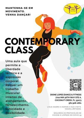 Contemporary class for kids after 8 years to adults.