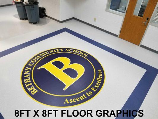 8ft x 8ft Floor graphics at main entrance.