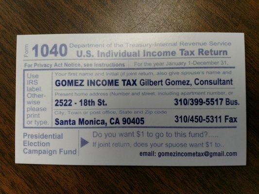 Gomez Income Tax Company.