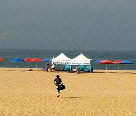 Arriving at the Sand & Sea Camps beach site early in the morning