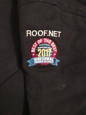 Roof.net logo made by NuWave Embroidery in Fredericksburg, VA