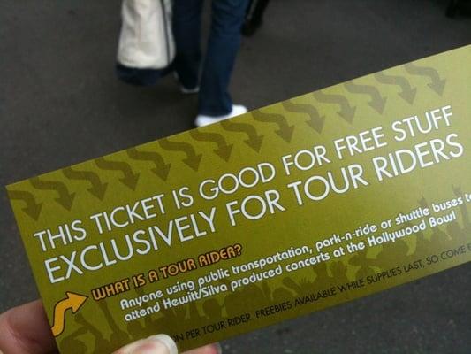 freebee coupon for taking public trans