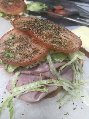 Turkey ham sandwich