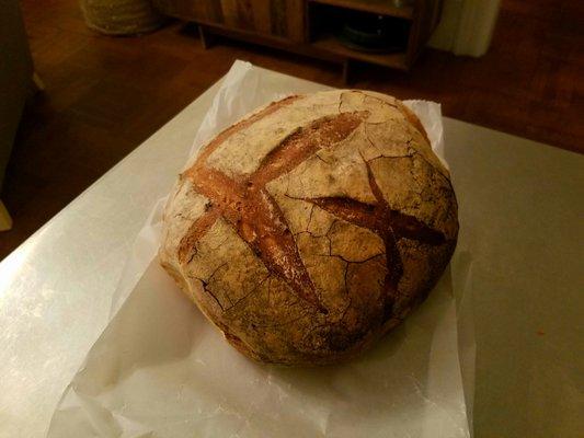 They sell some pretty nice fresh bread, including this bowling-ball-sized boule for $5.50.