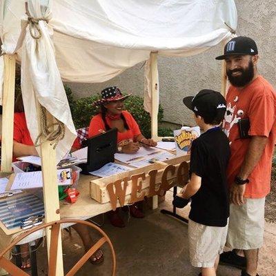 VBS 2017: Welcome to our wagon wheel check in station.