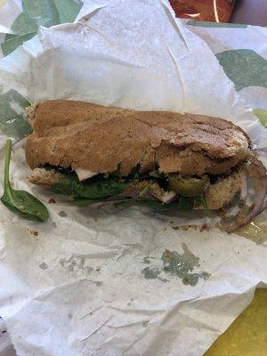 Saddest sandwich ever. The worst subway I've ever been to