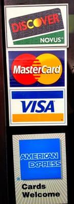 Credit Cards we accept