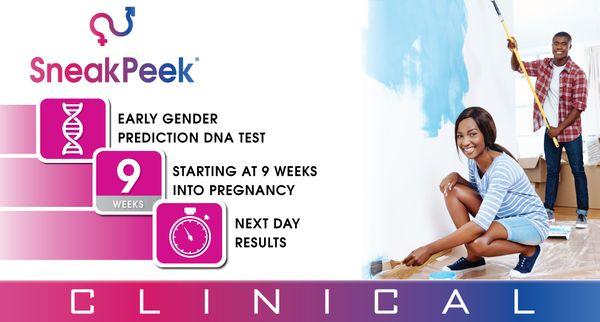 Know if you're having a BOY or GIRL with 100% accuracy the earliest you can! Now offering DNA gender determination at 9 weeks pregnant.