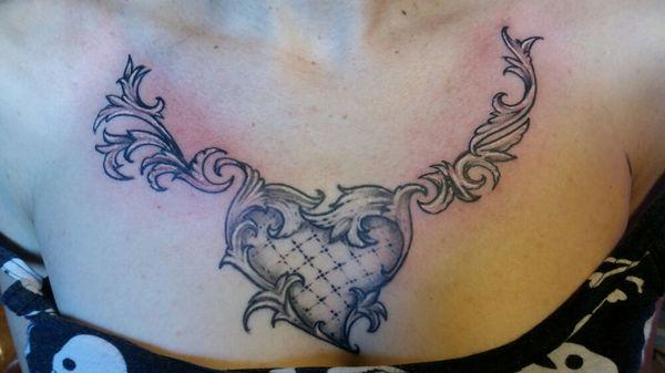 Gothic sacred heart, freehand...no stencil.