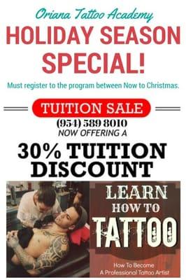 oriana tattoo academy- Tuition sale