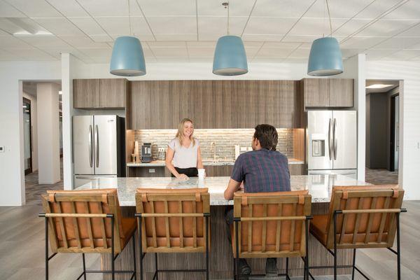 Kitchen with fridge access and free coffee