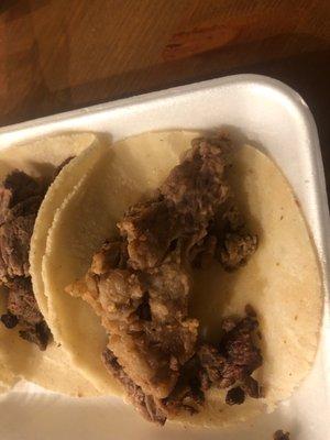 Ordered Asada tacos and this is what I got, a taco full of fat and cartilage, couldn't even eat the taco.