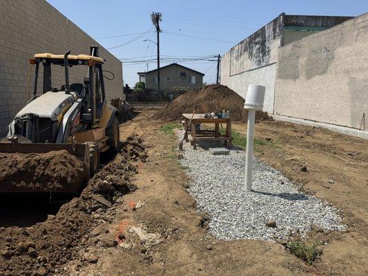 New grading project with a LID stormwater infiltration system