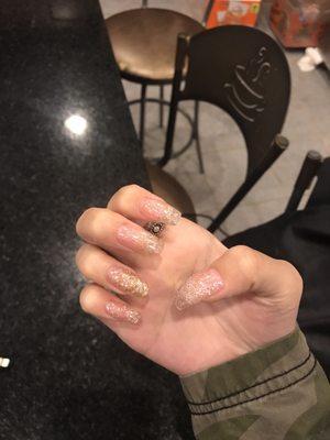 Acrylics with Gel on top