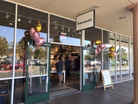 Front of the boutique on Grand Opening Day.... over 50 guests had been lined up outside the door for hours waiting for the opening!