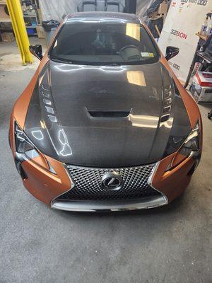 Custom wrap. Carbon fiber hood. 
Rare Lexus Lc500h