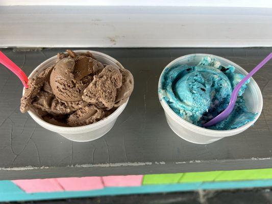 Hersheys Ice cream - Peanut butter cup on the left and blue panda on the right