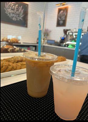 Great Cold Brew & strawberry lemonade!