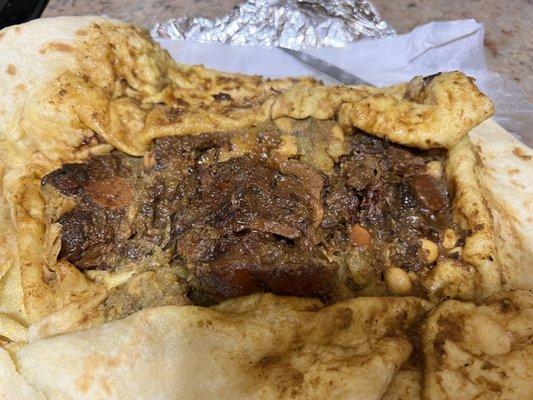 Oxtail Roti.. the inside