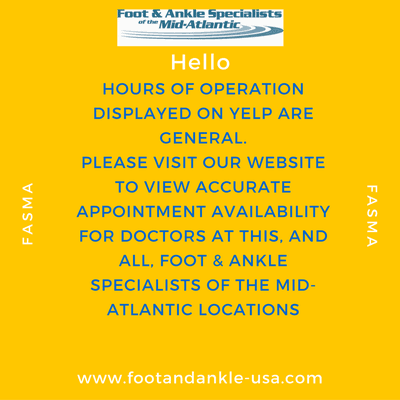 For complete information about our Kensington location, please visit:  www.footandankle-usa.com/location/kensington