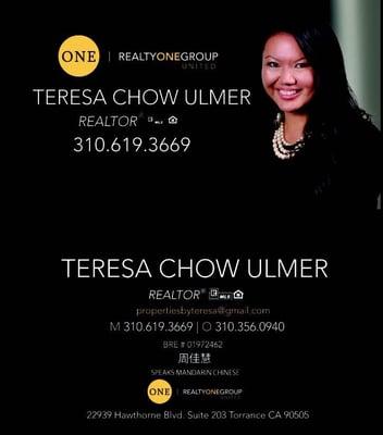 Teresa Chow Ulmer - Your real estate expert serving Torrance and surrounding South Bay areas