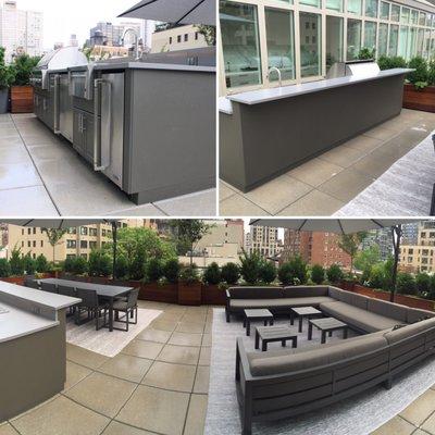 East 53rd Street Outdoor Kitchen and Ipe Planters