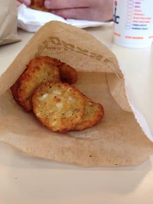 This is how many hash browns you get. Six piece. Outrageous.