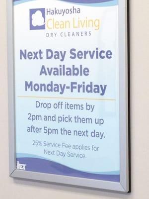 Next day service is offered